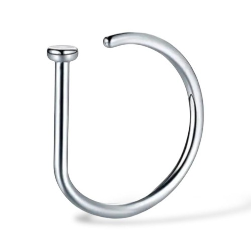 tytanowy D-ring srebrny do nosa