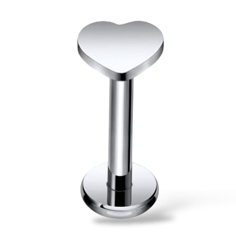 Tytanowy labret serce