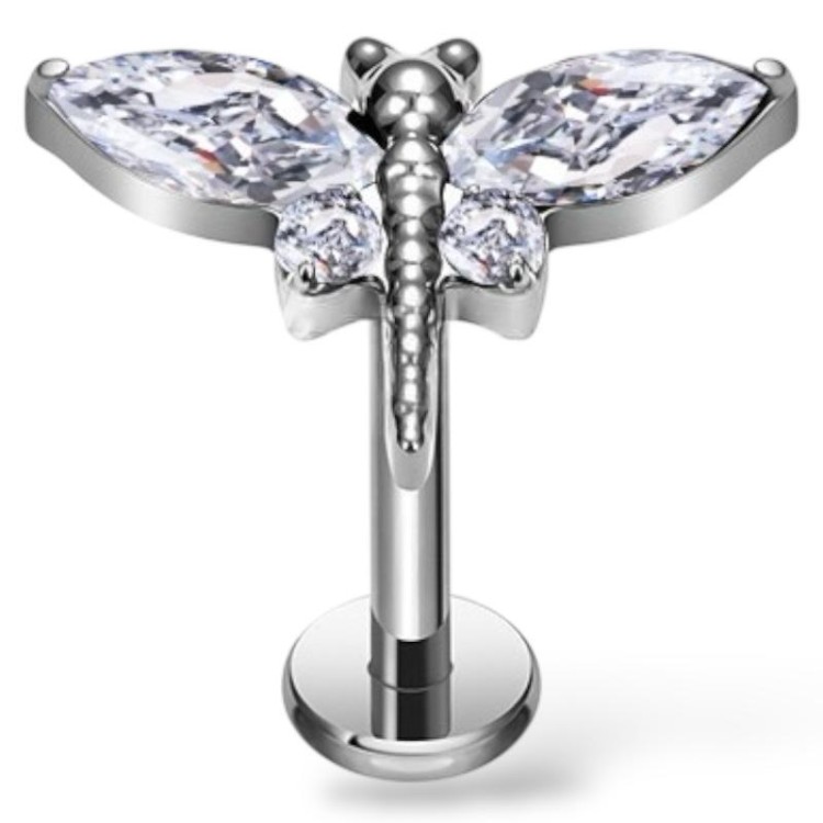 Tytanowy labret ważka