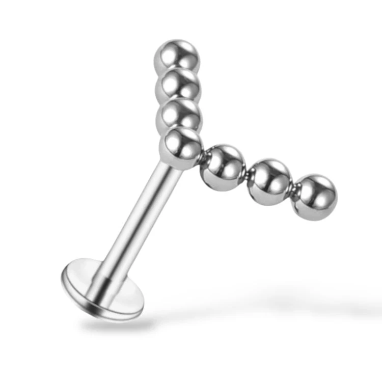 Srebrny Labret w kształcie V