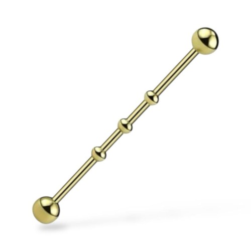 Stalowa ZŁOTA sztanga z kuleczkami INDUSTRIAL STAL 316L