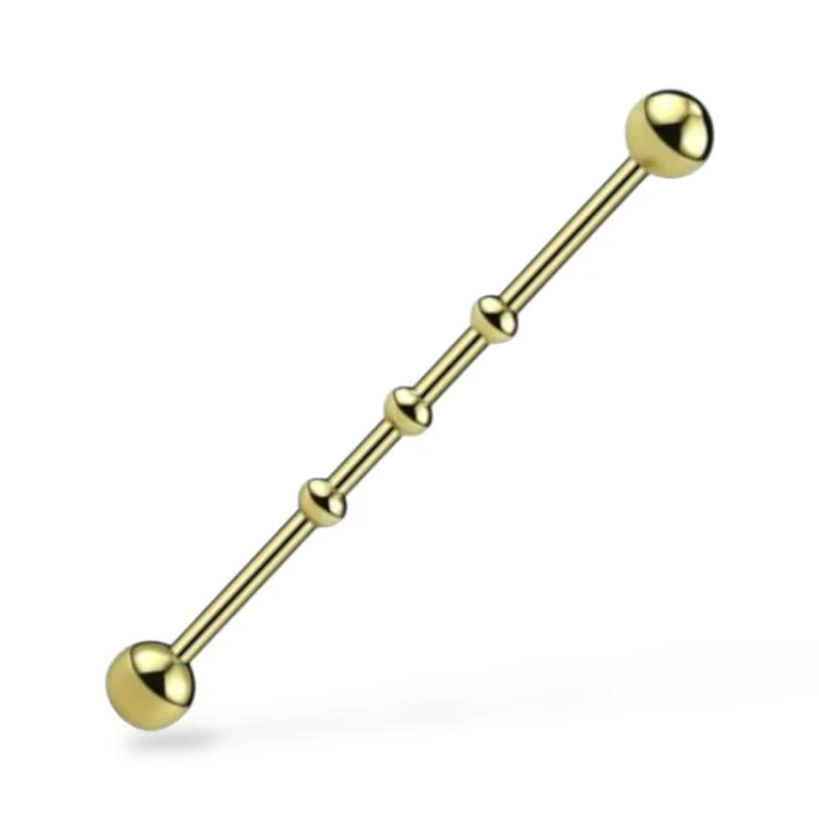 Stalowa ZŁOTA sztanga z kuleczkami INDUSTRIAL STAL 316L