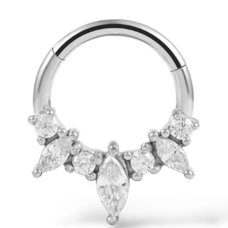 Stalowy Clicker srebrny z cyrkoniami SEPTUM