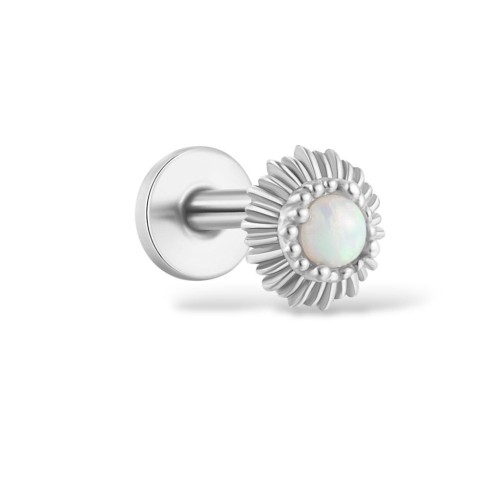 Labret srebrny z opalem - SREBRO 925