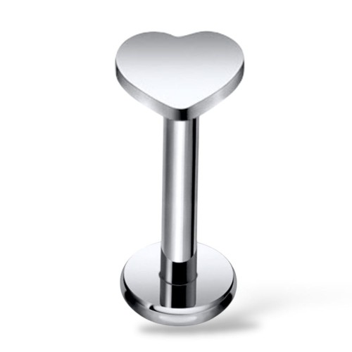 Tytanowy labret serce