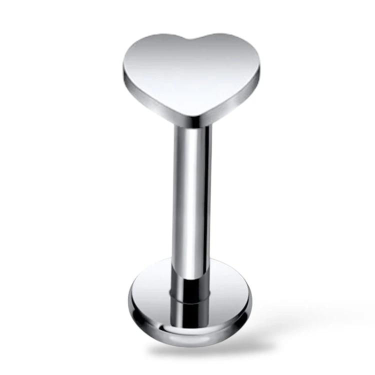 Tytanowy labret serce