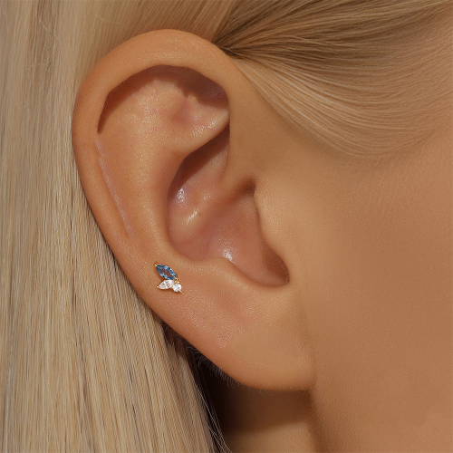 Labret Motylek z Cyrkoniami – Srebro 925