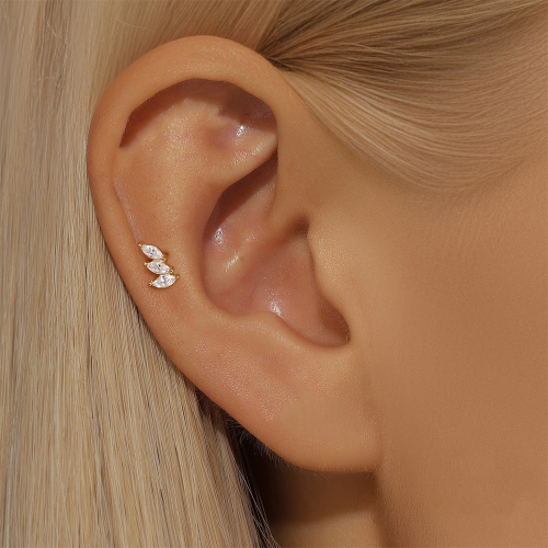 Labret z Potrójną Cyrkonią Marquise – Srebro 925