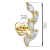 Labret z Cyrkoniami gałązka – Srebro 925