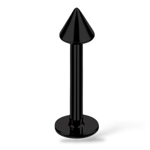 Stalowy czarny labret ze stożkiem