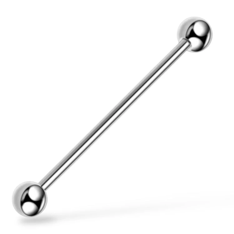 Srebrna Sztanga z dwiema kulkami Stal 316L