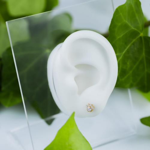 Tytanowy ZŁOTY labret kocia łapka