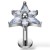 Tytanowy srebrny labret kwiatowy