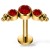 Tytanowy złoty Kolczyk cluster z czerwonymi cyrkoniami I kuleczkami