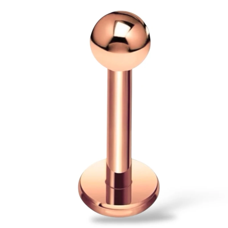 Różowe złoto Labret z kulką - Stal Ch.316L